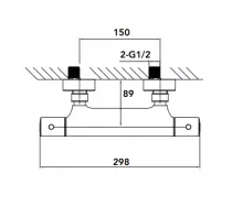 Mitigeur douche thermostatique Gala Nickel brossé - OZE Réf. GALA350NB