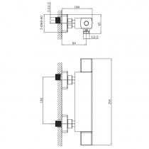 Mitigeur douche thermostatique Grafik Cuivre brossé - O\'DESIGN Réf. GRAF350CB