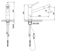 Mitigeur évier Ariane avec douchette Chromé - O\'DESIGN Réf. 37750