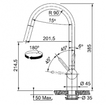 Mitigeur évier Leda avec douchette Inox - FRANKE Réf. 728812