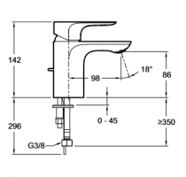 Mitigeur lavabo Aleo sans vidage Chrome - JACOB DELAFON Réf. E72277-4-CP