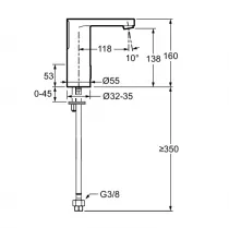 Mitigeur lavabo &eacute;lectronique JULY+ Chrom&eacute; avec ajustement temp&eacute;rature (vidage en option) - JACOB DELAFON R&eacute;f. E29836-CP