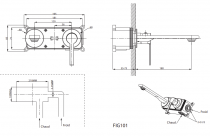 Mitigeur lavabo encastré Figaro Carbone - O\'DESIGN Réf. FIG101CA