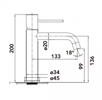 Mitigeur lavabo Gala Nickel brossé - OZE Réf. GALA11NB