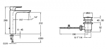 Mitigeur lavabo haut Aleo avec vidage Chrome - JACOB DELAFON Réf. E72298-4-CP