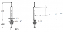 Mitigeur lavabo haut Composed levier joystick Chromé - JACOB DELAFON Réf. E73053-ND-CP