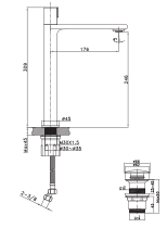 Mitigeur lavabo haut Figaro Carbone - O\'DESIGN Réf. FIG11HCAP