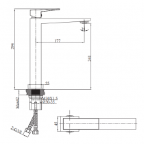 Mitigeur lavabo haut Grafik Cuivre brossé - O\'DESIGN Réf. GRAF11HCB