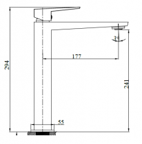 Mitigeur lavabo haut Grafik Noir mat - O\'DESIGN Réf. GRAF11HNM