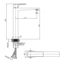 Mitigeur lavabo haut Grafik Or brossé - O\'DESIGN Réf. GRAF11HOB