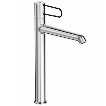 Mitigeur lavabo haut Od�on Rive gauche sans vidage Chrom� / levier Noir mat - JACOB DELAFON R�f. E21031-BL-CP