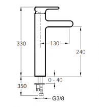 Mitigeur lavabo haut Singulier Chromé - JACOB DELAFON Réf. E10861-CP