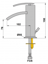Mitigeur Lavabo Iotondo chrome - PAINI Réf. OIO00088A10