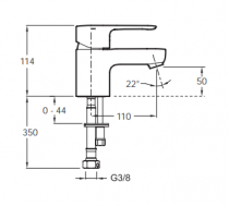 Mitigeur lavabo July Chrome - JACOB DELAFON Réf. E16027-4D-CP