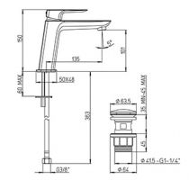 Mitigeur lavabo Lyke PVD Noir brossé - PAINI Réf. 09PZ100