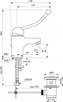 Mitigeur lavabo monotrou - Porcher Réf. D2435AA