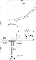 Mitigeur lavabo monotrou - Porcher Réf. D2436AA
