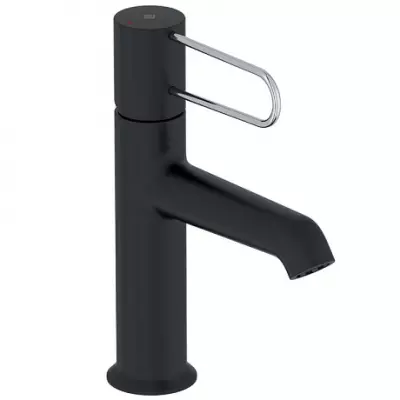 Mitigeur lavabo Od�on Rive-gauche Chrome / levier Noir mat - fil CP, BL - JACOB DELAFON R�f. E21028-CP-BL