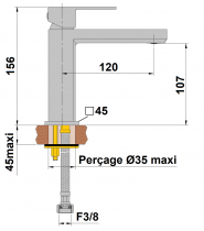 Mitigeur Lavabo Plaza chrome - PAINI Réf. 84CR100
