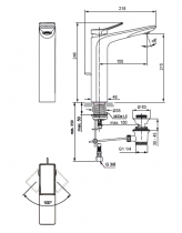 Mitigeur lavabo réhaussé Conca Chromé - Ideal Standard Réf. BC757AA