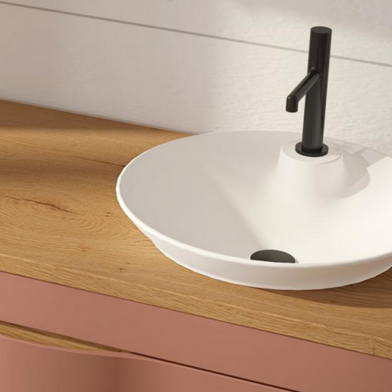 Mitigeur lavabo TIKI Doré brossé (sans vidage) - DECOTEC Réf. 143000100151