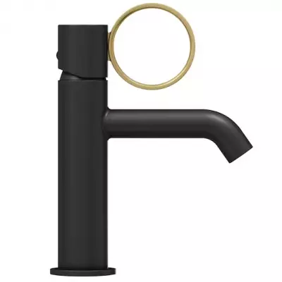 Mitigeur lavabo Vivienne Signature Noir mat / poign�e laiton bross� - Jacob Delafon R�f. E38682-LB3-BL