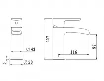 Mitigeur lavabo Yeti bec cascade Chromé - OZE Réf. YETI11-C