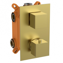 Mitigeur thermostatique encastré Drakar 2 voies Or brossé - O\'DESIGN Réf. DRAKAR-2C-OB