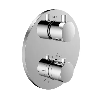 Mitigeur thermostatique encastr� DRAKAR rond 2 voies Chrom� - O\'DESIGN R�f. DRAKAR-2R-C