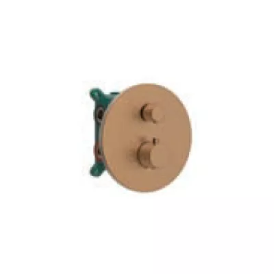 Mitigeur thermostatique encastr� DRAKAR rond 2 voies Cuivr� bross� PVD - O\'DESIGN R�f. DRAKAR-2R-CB