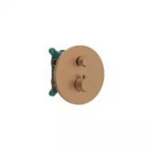 Mitigeur thermostatique encastré DRAKAR rond 2 voies Cuivré brossé PVD - O\'DESIGN Réf. DRAKAR-2R-CB