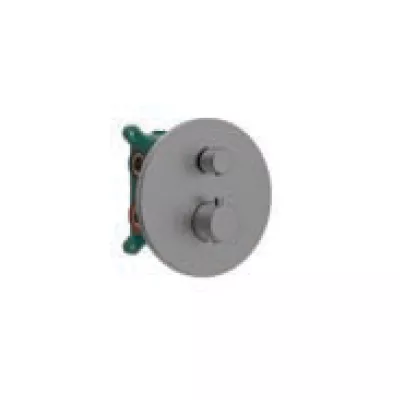 Mitigeur thermostatique encastr� DRAKAR rond 2 voies Gun PVD - O\'DESIGN R�f. DRAKAR-2R-G