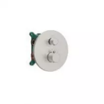 Mitigeur thermostatique encastré DRAKAR rond 2 voies Nickel brossé - O\'DESIGN Réf. DRAKAR-2R-NB