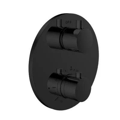 Mitigeur thermostatique encastr� DRAKAR rond 2 voies Noir mat - O\'DESIGN R�f. DRAKAR-2R-N