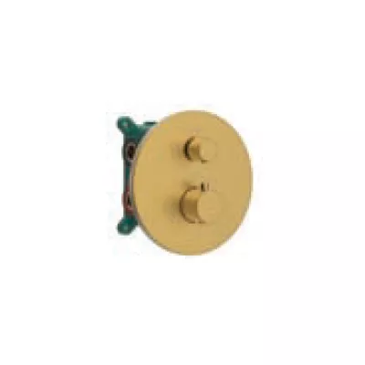 Mitigeur thermostatique encastr� DRAKAR rond 2 voies Or bross� PVD - O\'DESIGN R�f. DRAKAR-2R-OB