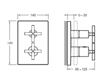 Mitigeur thermostatique Modulo Classic Chromé - JACOB DELAFON Réf. E75388-CP