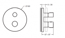 Mitigeur thermostatique Modulo Round Chromé - JACOB DELAFON Réf. E75386-CP