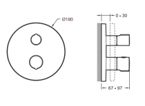 Mitigeur thermostatique Modulo Round Chromé - JACOB DELAFON Réf. E75390-CP