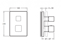 Mitigeur thermostatique Modulo Square Chromé - JACOB DELAFON Réf. E75387-CP