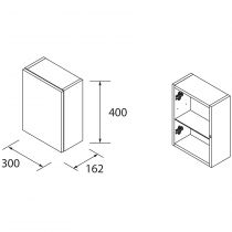 Module ALLIANCE 30cm réversible 1 porte avec système push Chêne naturel - SALGAR Réf. 96930