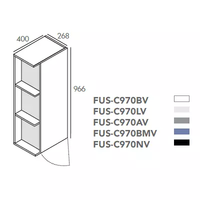 Module colonne Fusion 40x96.6cm Bleu Mahonia - O\'DESIGN R�f. FUSC970BMV
