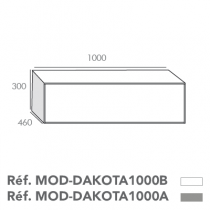 Module Dakota 100cm Chêne / Blanc glacier - O\'DESIGN Réf. MOD-DAKOTA1000B