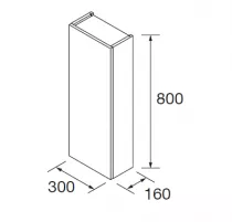 Module INFINITY 30x80cm Noir satin&eacute; - SALGAR R&eacute;f. 117875