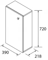 Module MARVILLE 39x72cm 1 porte Vert satin&eacute; - SALGAR R&eacute;f. 112590