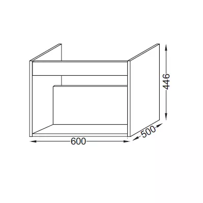 Niche Parallel 60cm M�lamin� - JACOB DELAFON R�f. EB1700-MM