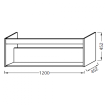 Niche sous plan-vasque Vivienne 120cm Mélaminé - Jacob Delafon Réf. EB2036-MM