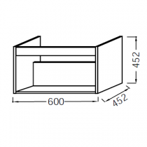 Niche sous plan-vasque Vivienne 60cm Mélaminé - Jacob Delafon Réf. EB2033-MM