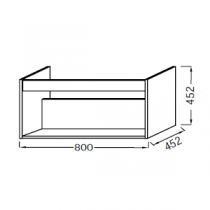 Niche sous plan-vasque Vivienne 80cm Mélaminé - Jacob Delafon Réf. EB2034-MM