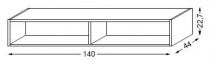 Niche sous table HALO H 22,7cm x L 140cm Laqué - SANIJURA Réf. 112355