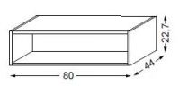 Niche sous table HALO H 22,7cm x L 80cm Laqué - SANIJURA Réf. 112351